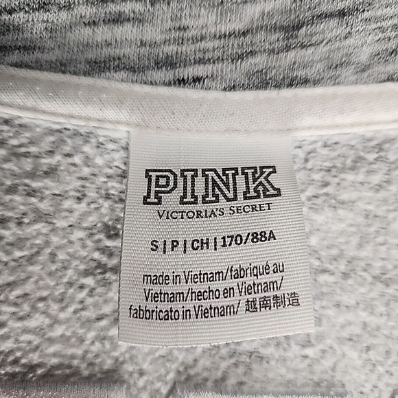 Victoria Secret VS‎ PINK Women Small Gray Camo Spirit Jersey Pullover Jacket - Picture 14 of 16